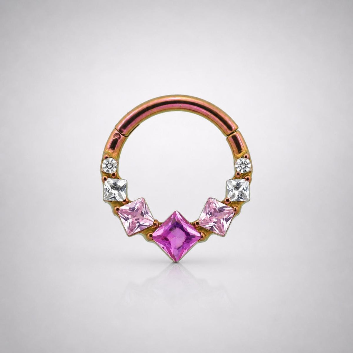ETSY 4546021452 | IMAGE 8 | Titanium Gradient Square Gem Septum Clicker