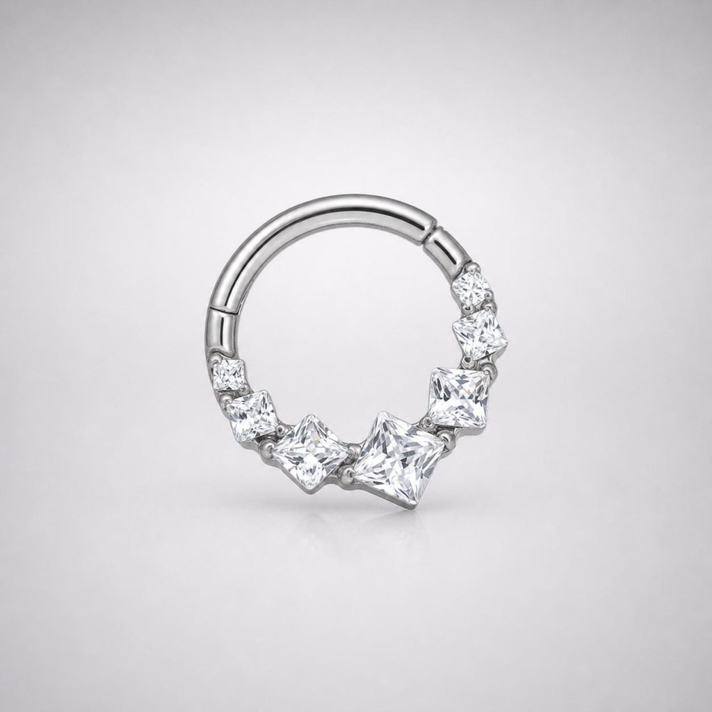 ETSY 4546021452 | IMAGE 9 | Titanium Gradient Square Gem Septum Clicker