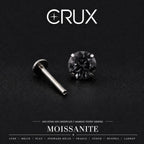 Smoky Black Moissanite Flat Back Stud - product image 1
