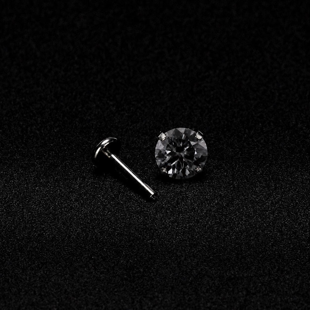 Smoky Black Moissanite Flat Back Stud - product image 4