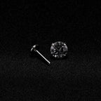 Smoky Black Moissanite Flat Back Stud - product image 4