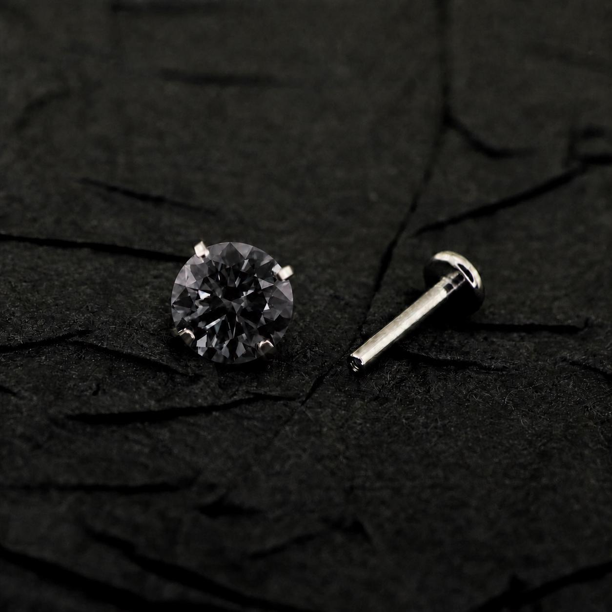 Smoky Black Moissanite Flat Back Stud - product image 6