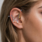 Starfall Chain titanium industrial barbell, detail view 2