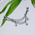 Starfall Chain titanium industrial barbell, detail view 4