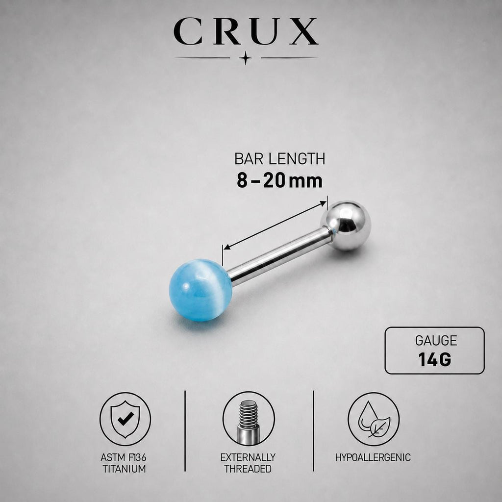 Silky Cat Eye Titanium Barbell detail 16