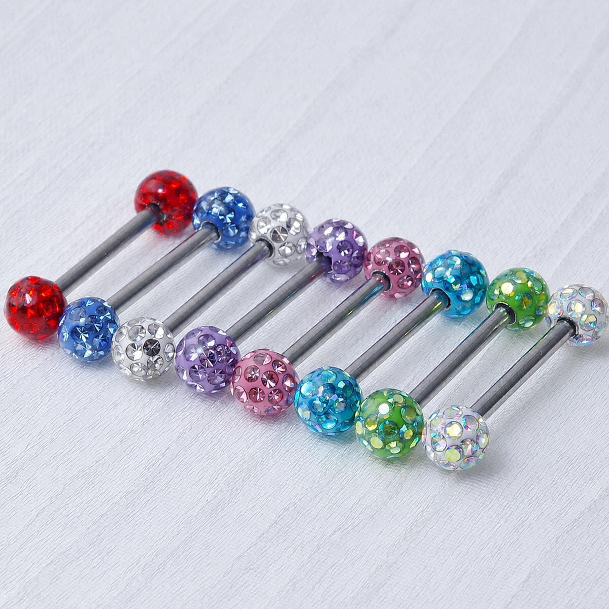 Crystal Disco Ball Titanium Barbell detail 6