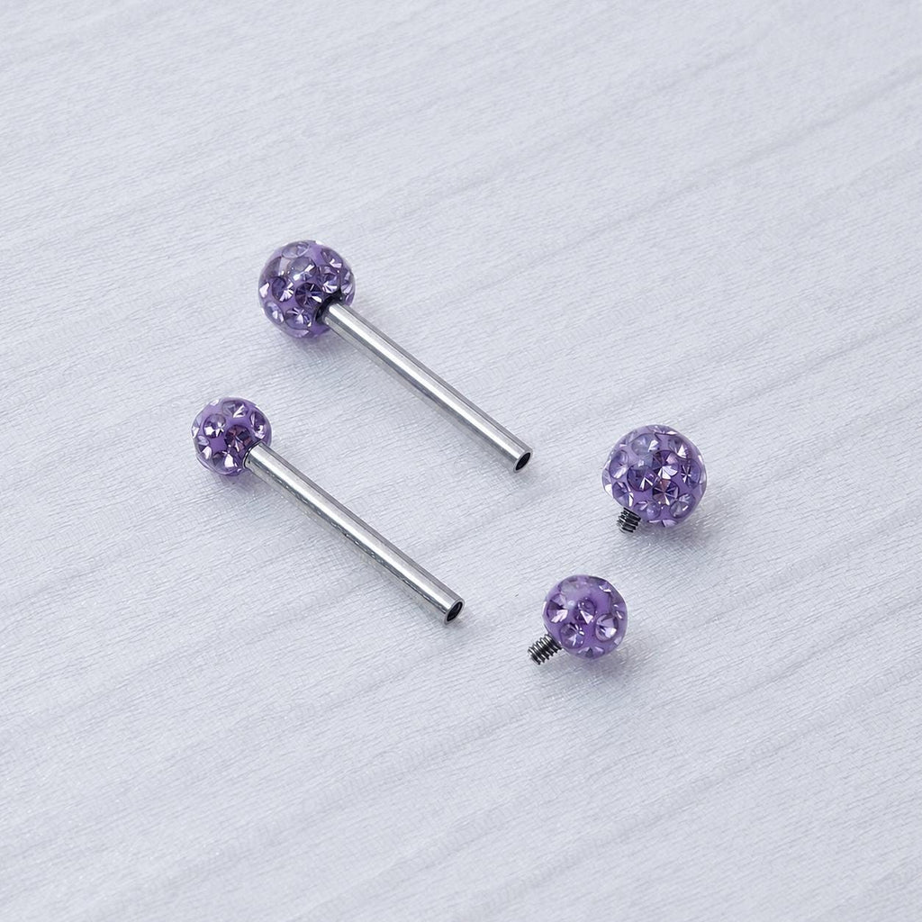 Crystal Disco Ball Titanium Barbell detail 7
