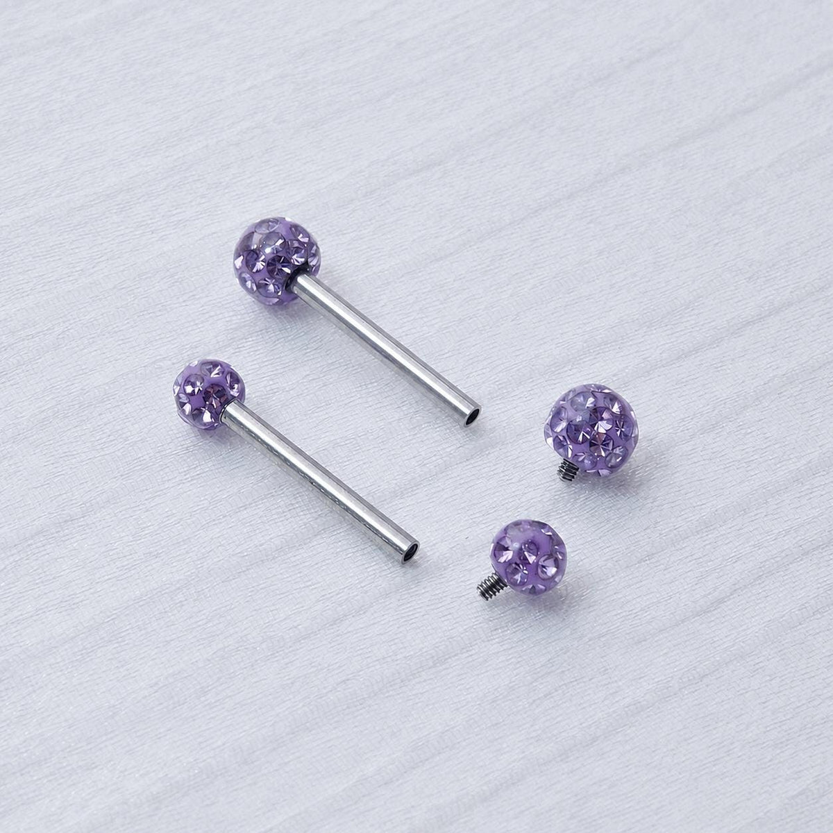 Crystal Disco Ball Titanium Barbell detail 7