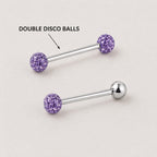 Crystal Disco Ball Titanium Barbell detail 8