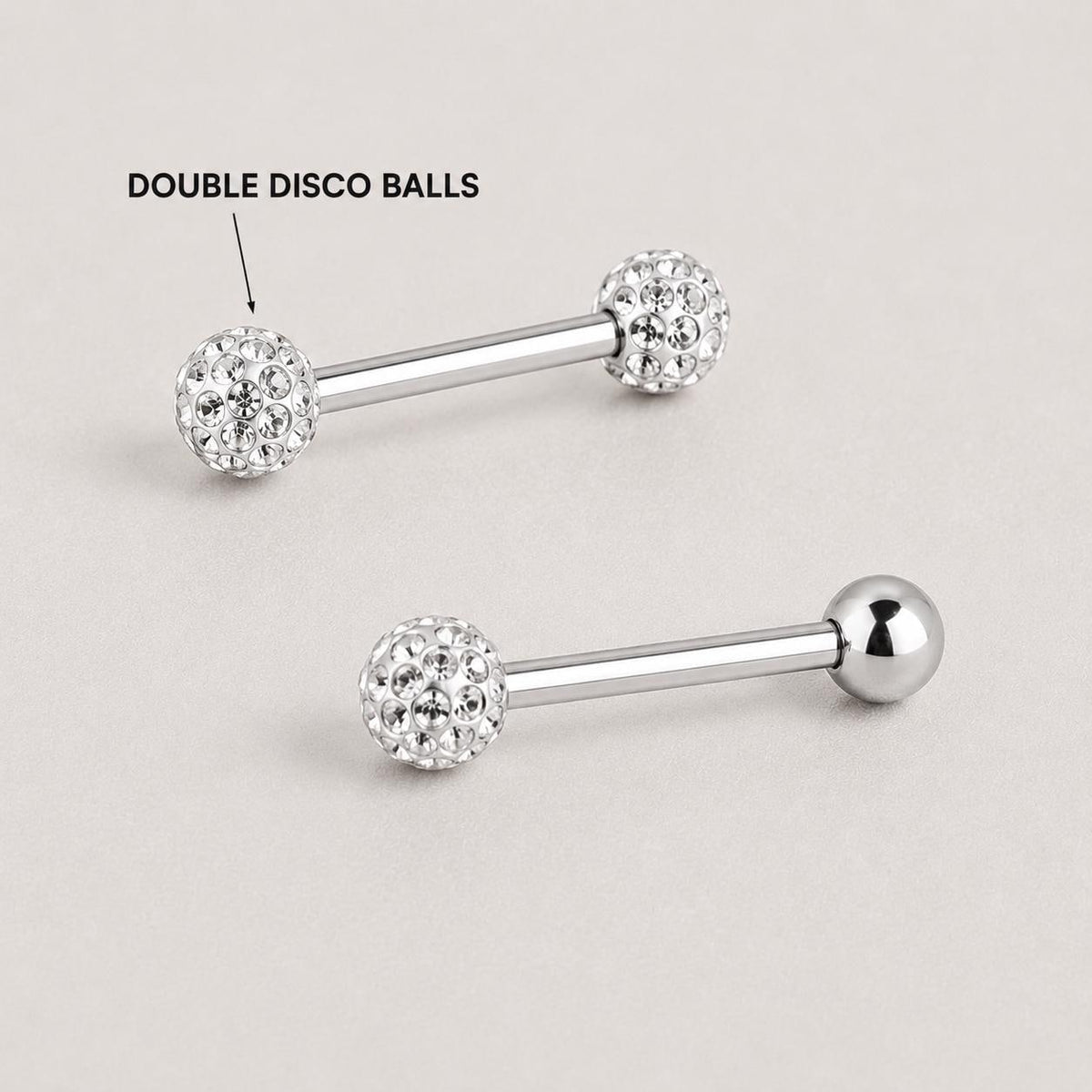 Crystal Disco Ball Titanium Barbell detail 9