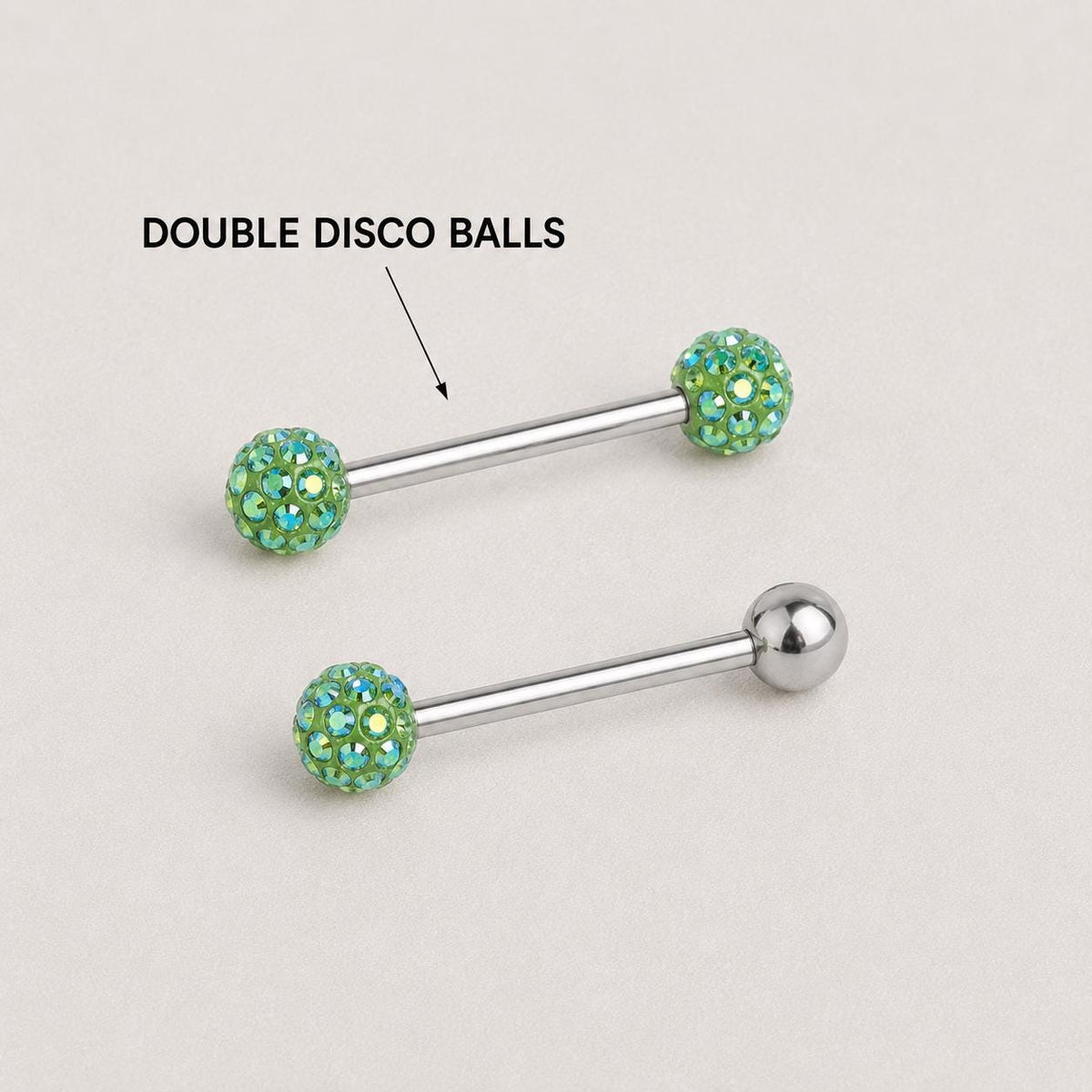 Crystal Disco Ball Titanium Barbell detail 10