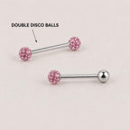 Crystal Disco Ball Titanium Barbell detail 11