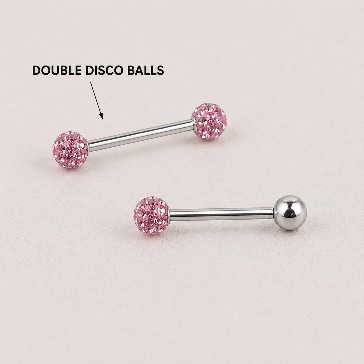 Crystal Disco Ball Titanium Barbell detail 11