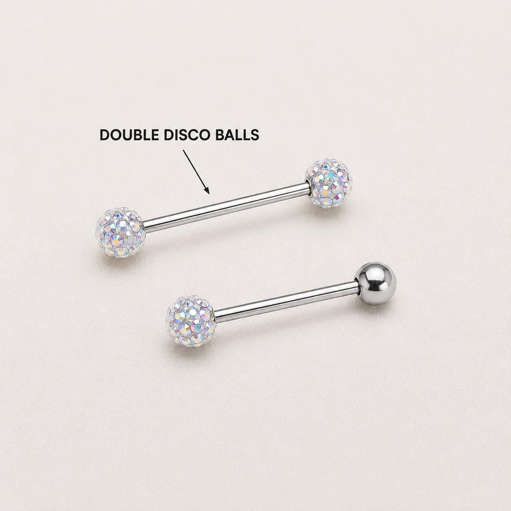 Crystal Disco Ball Titanium Barbell detail 12