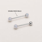 Crystal Disco Ball Titanium Barbell detail 12
