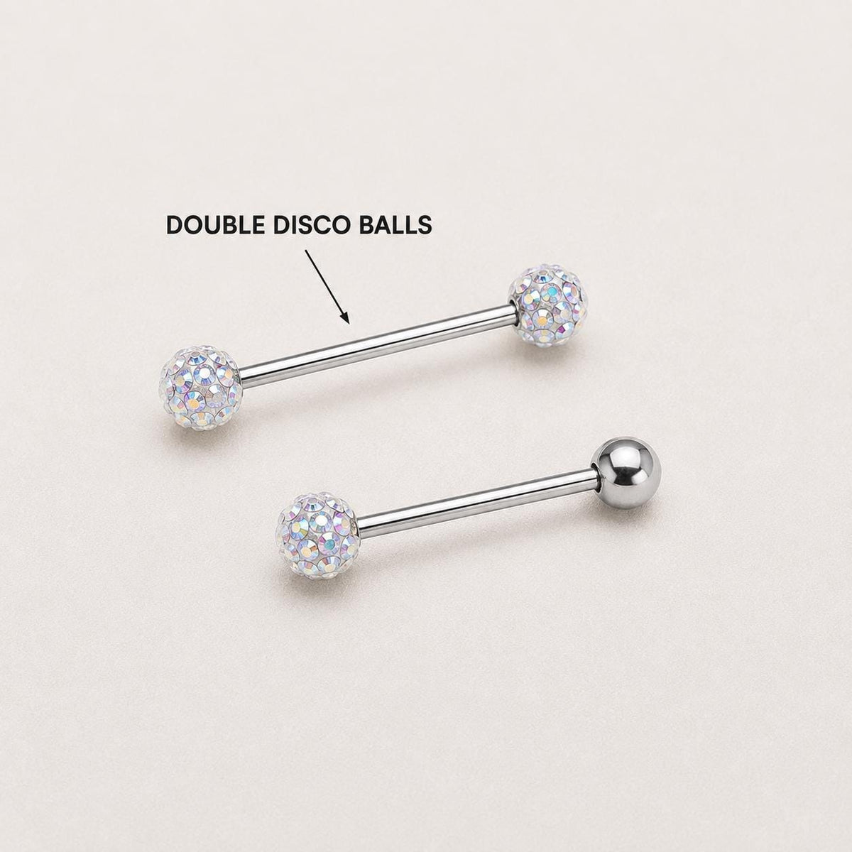 Crystal Disco Ball Titanium Barbell detail 12