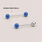 Crystal Disco Ball Titanium Barbell detail 13