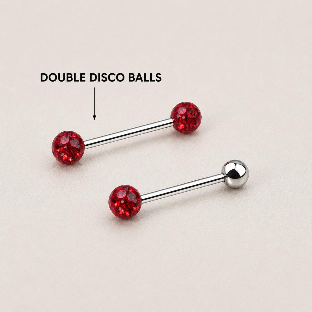 Crystal Disco Ball Titanium Barbell detail 14
