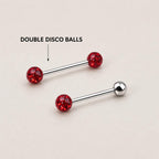 Crystal Disco Ball Titanium Barbell detail 14