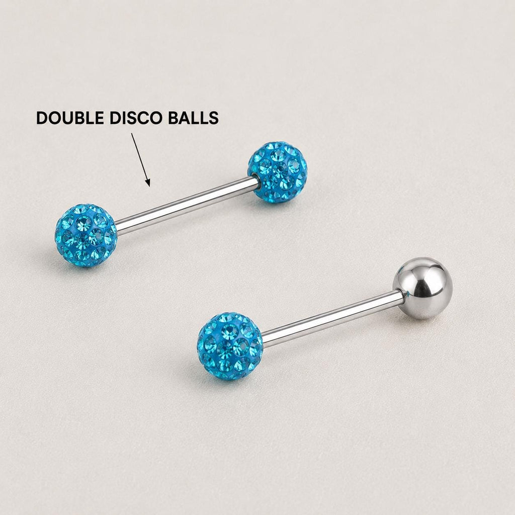 Crystal Disco Ball Titanium Barbell detail 15