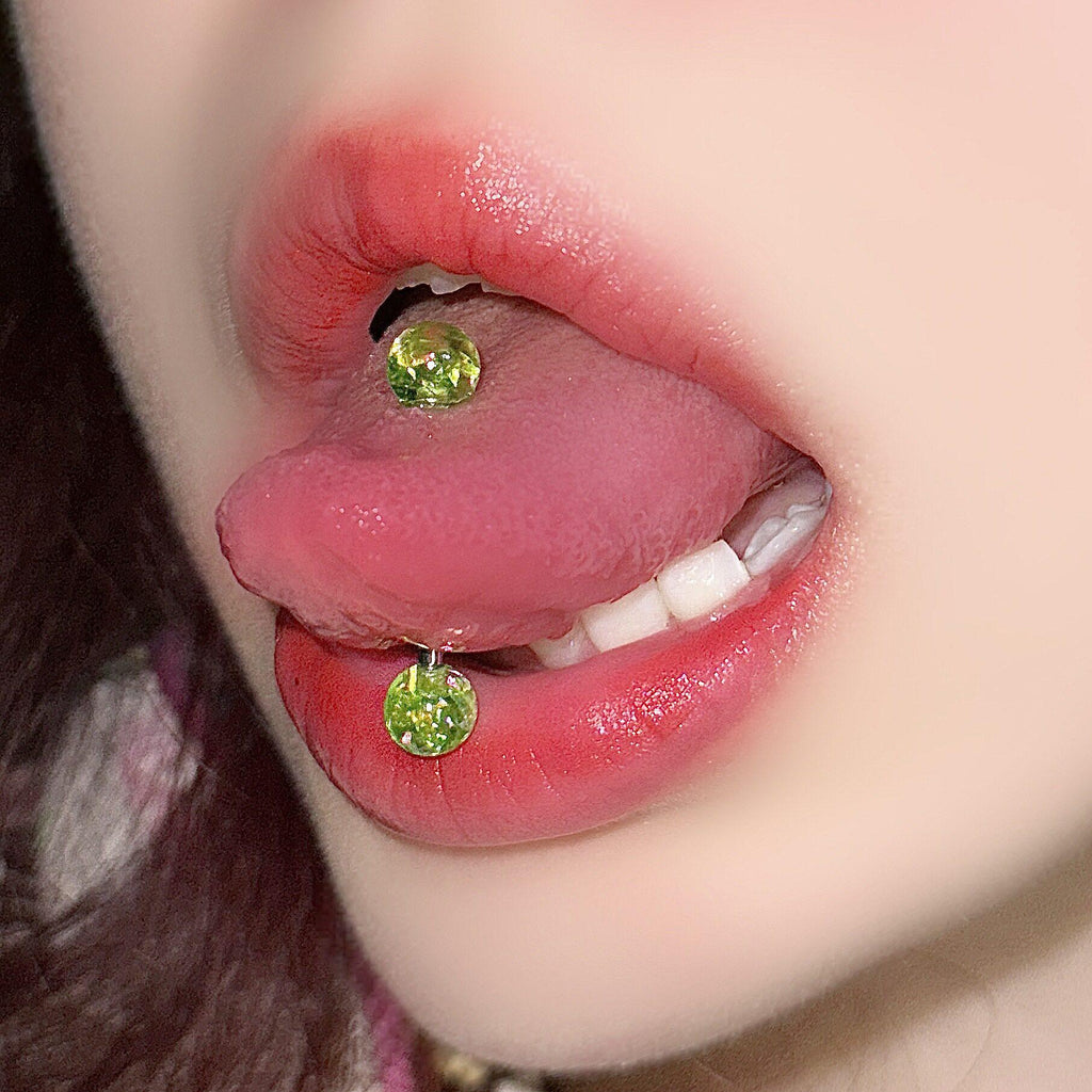 Glitter Resin Titanium Barbell detail 3