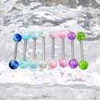 Glitter Resin Titanium Barbell detail 4