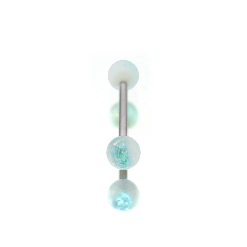 Glitter Resin Titanium Barbell detail 7