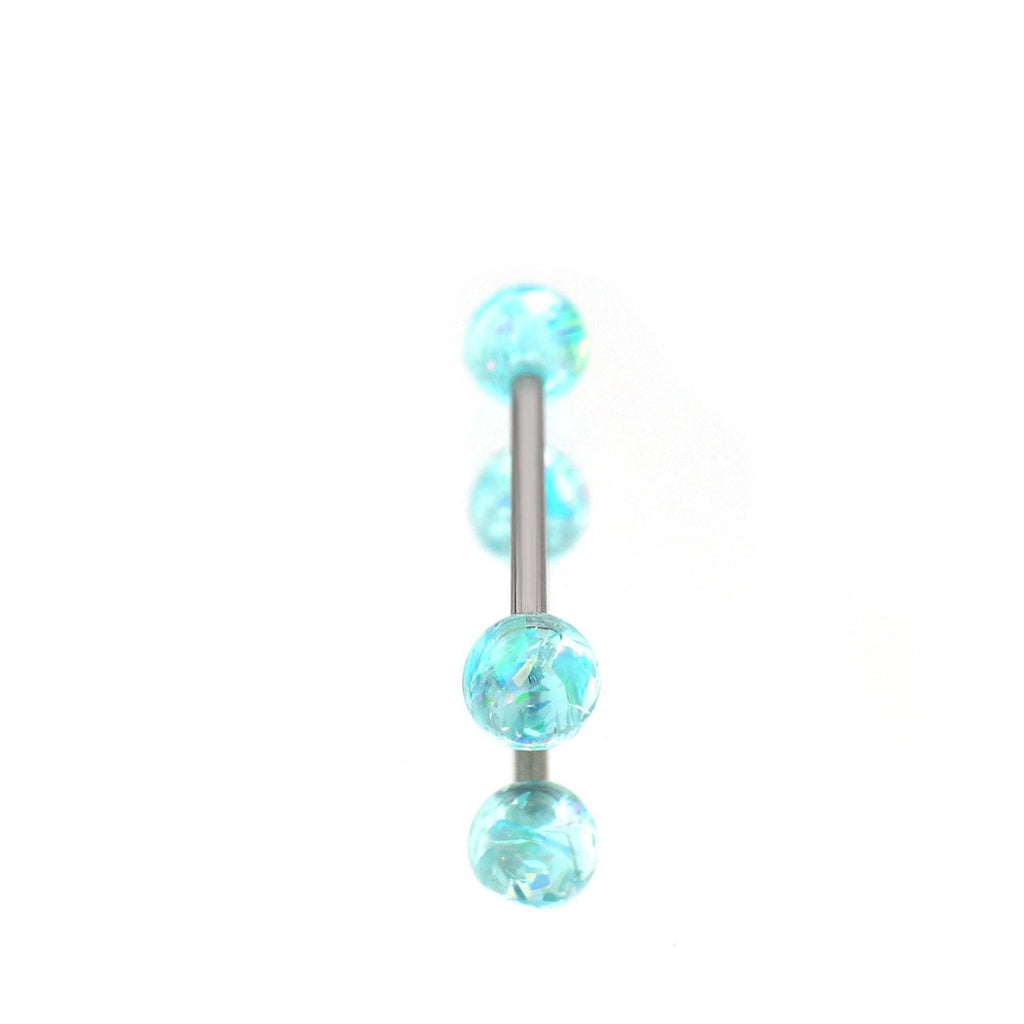 Glitter Resin Titanium Barbell detail 10
