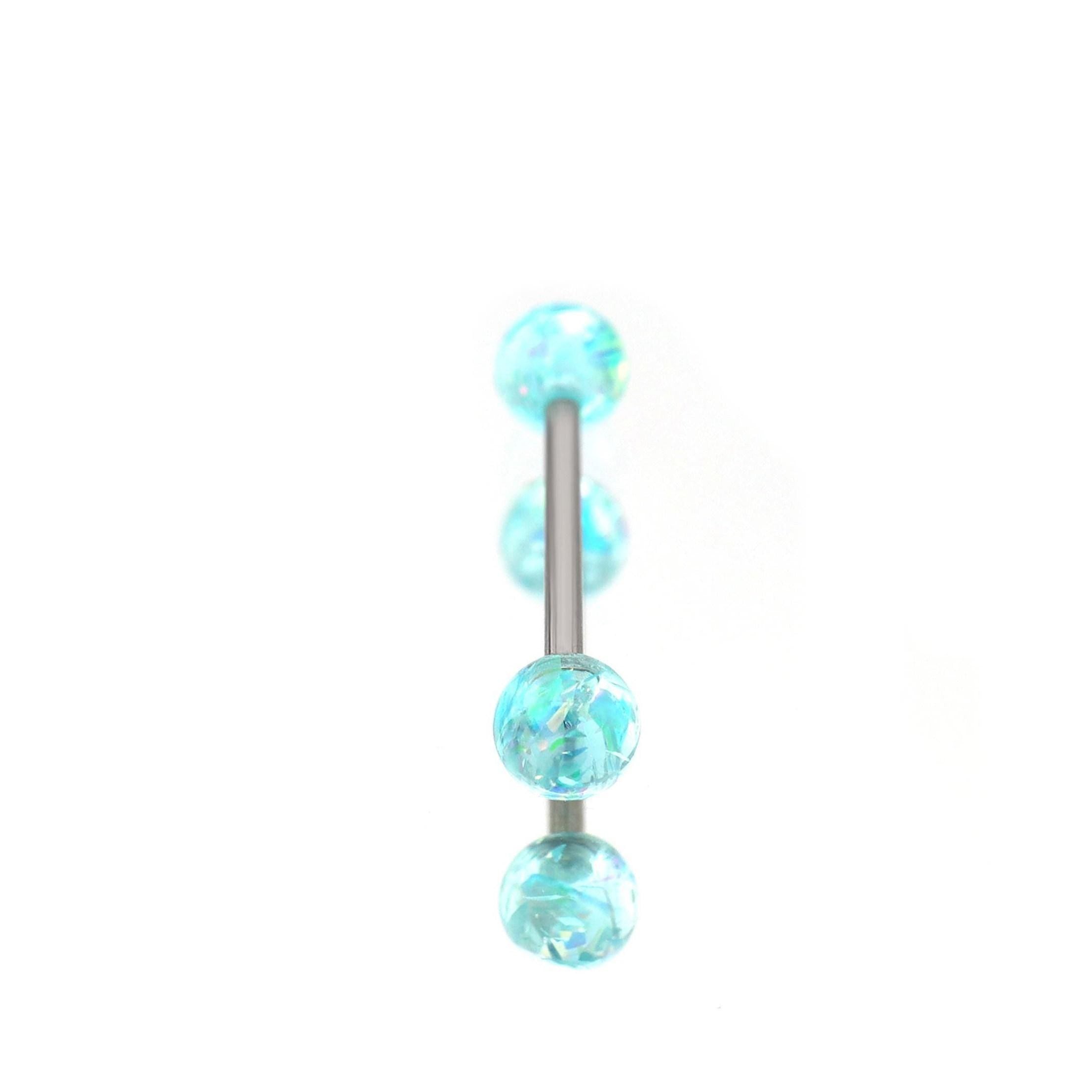 Glitter Resin Titanium Barbell detail 10