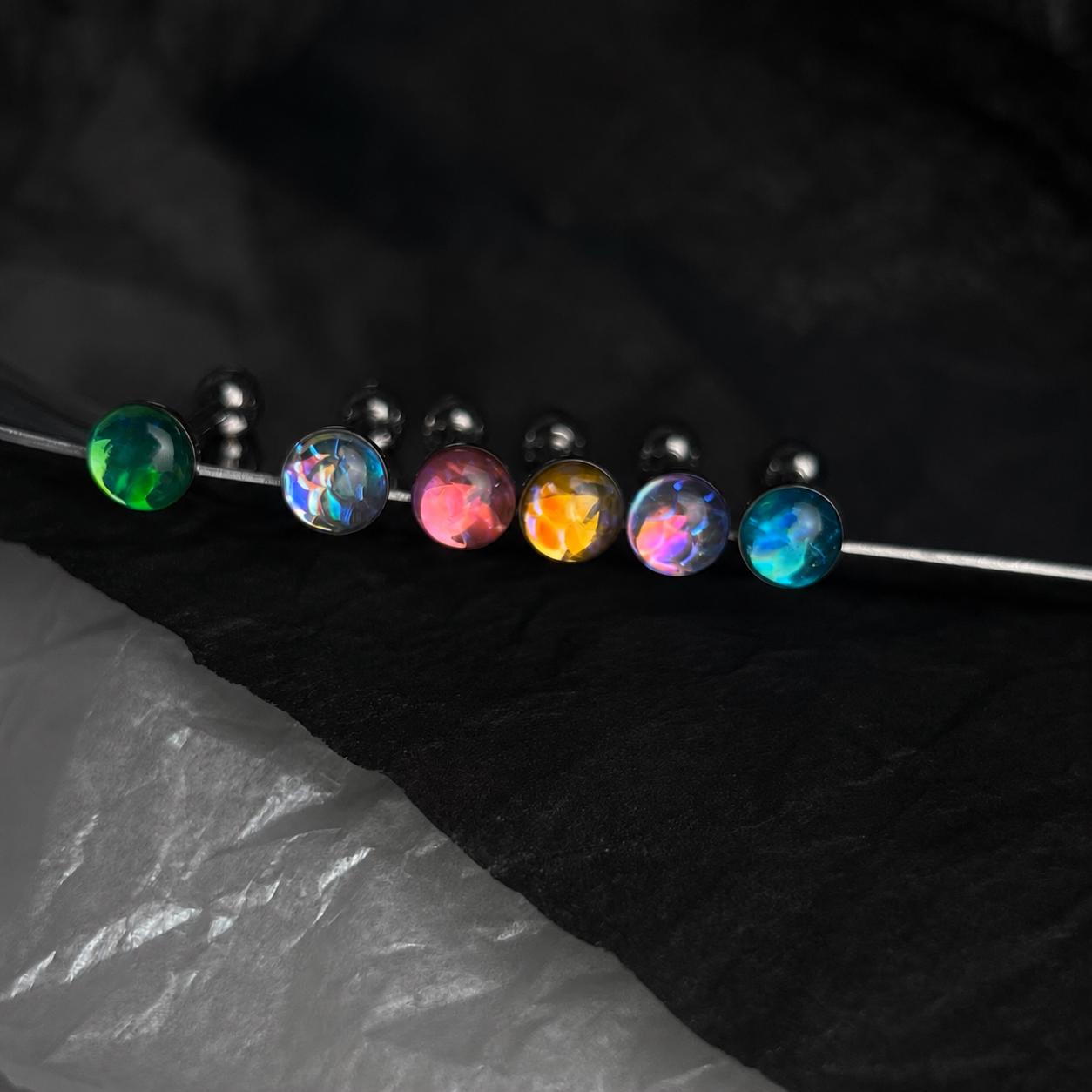 Mermaid Scale Titanium Barbell detail 5