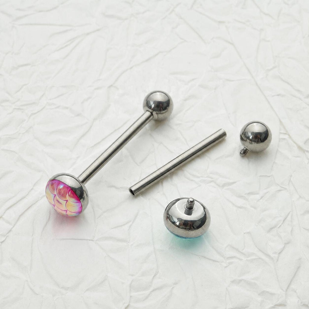 Mermaid Scale Titanium Barbell detail 6