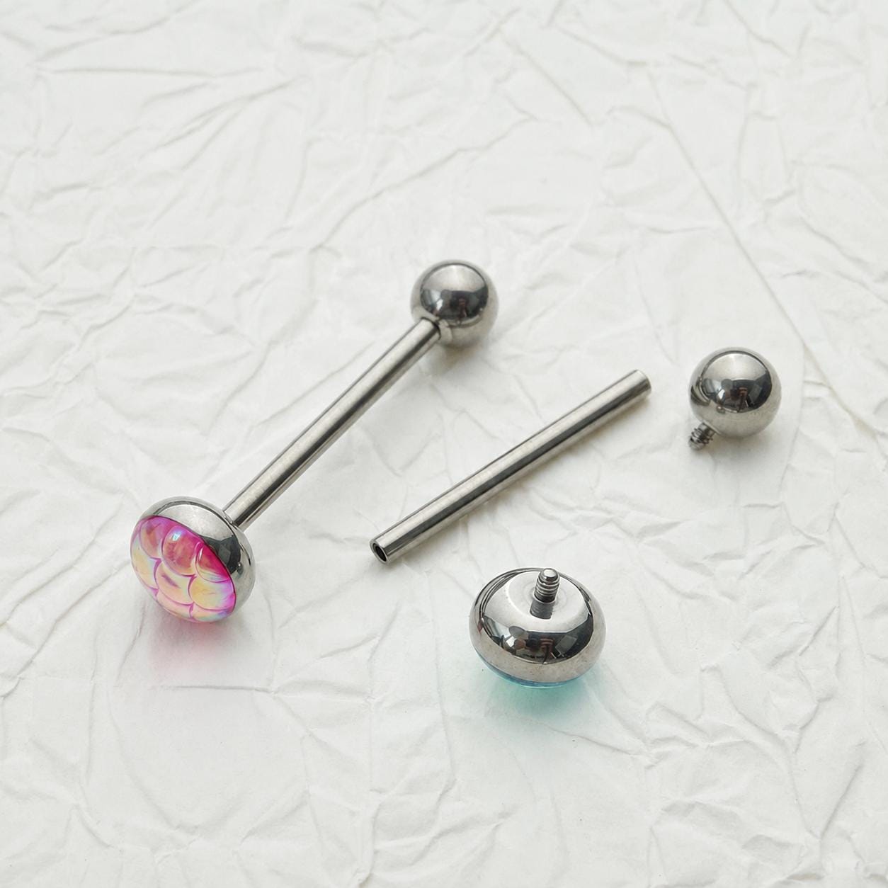 Mermaid Scale Titanium Barbell detail 6