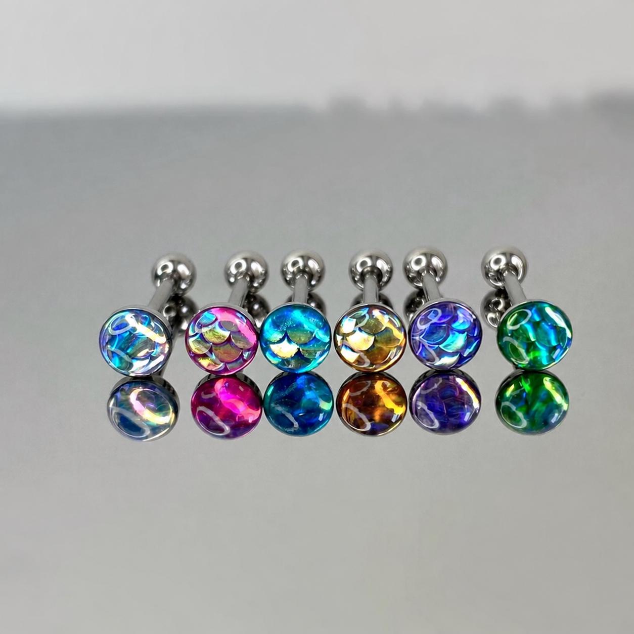 Mermaid Scale Titanium Barbell detail 7