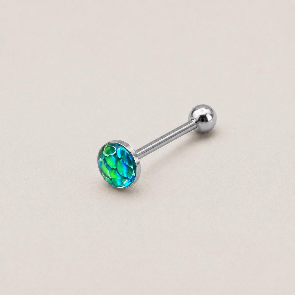 Mermaid Scale Titanium Barbell detail 14