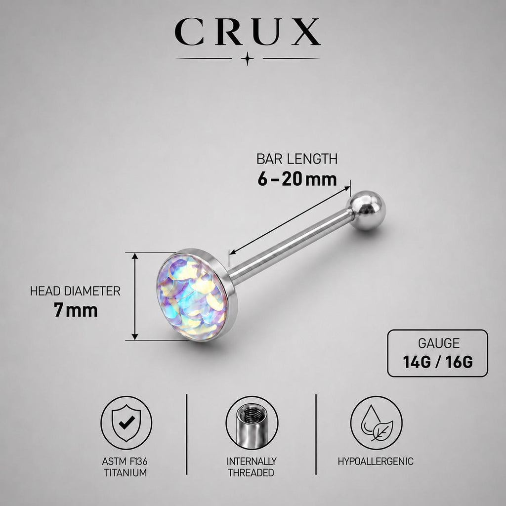 Mermaid Scale Titanium Barbell detail 17
