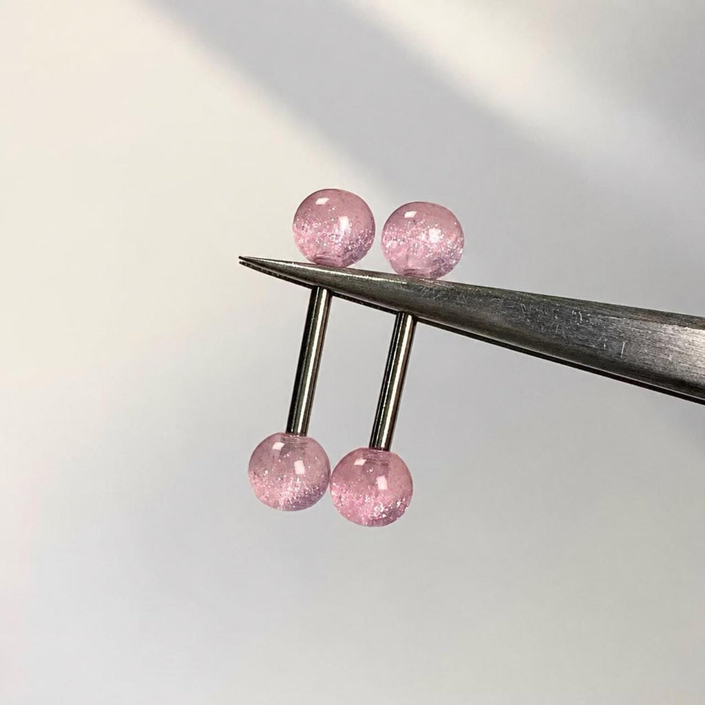 Stardust Glitter Titanium Barbell detail 7