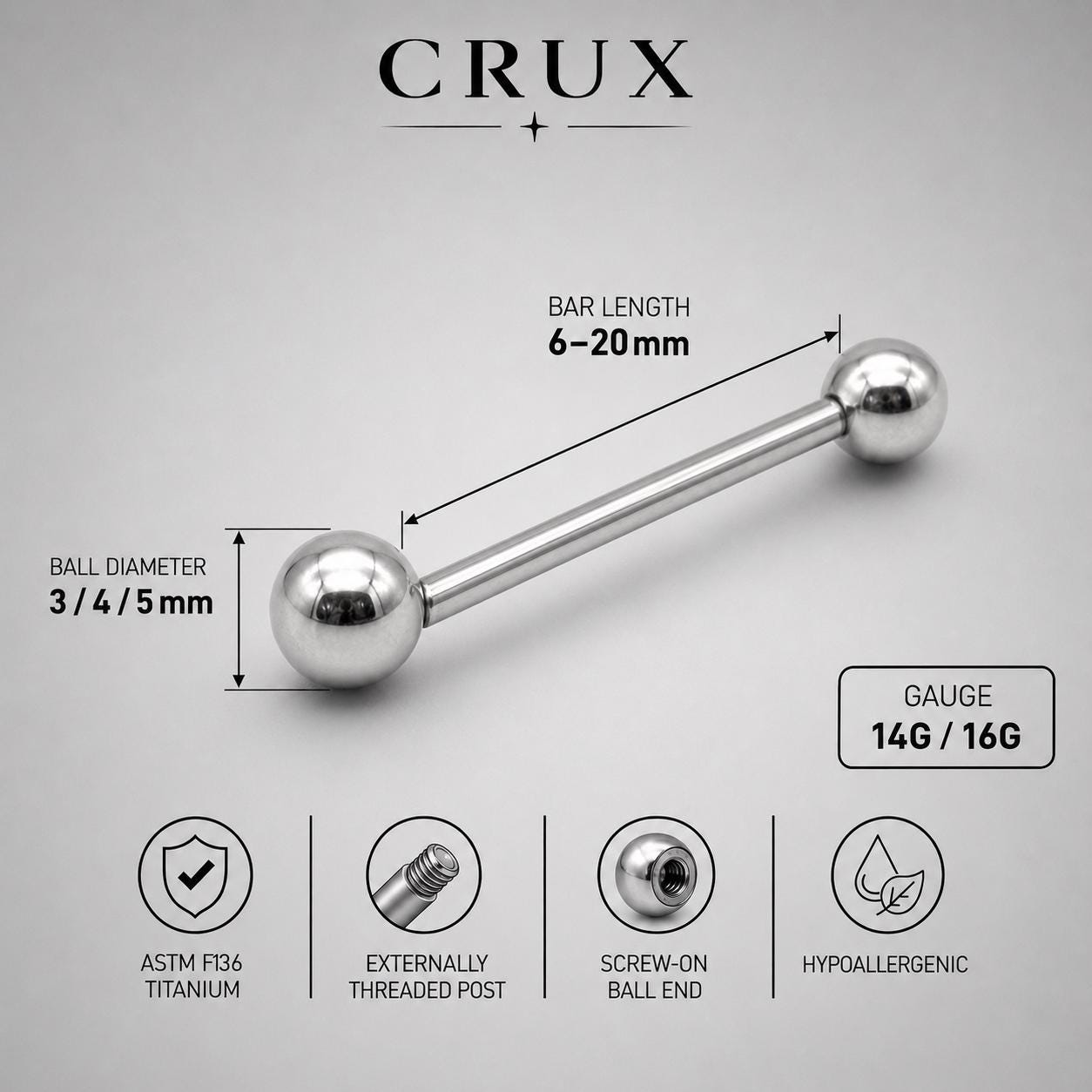 Essential Titanium Barbell detail 11