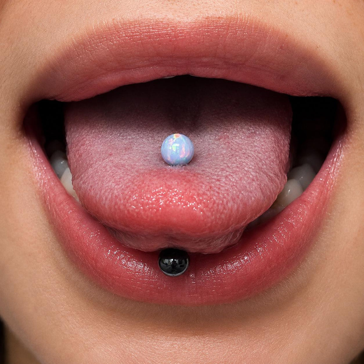 Fire Opal Titanium Barbell detail 2