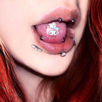 Kawaii Bunny & Bear Titanium Barbell detail 3
