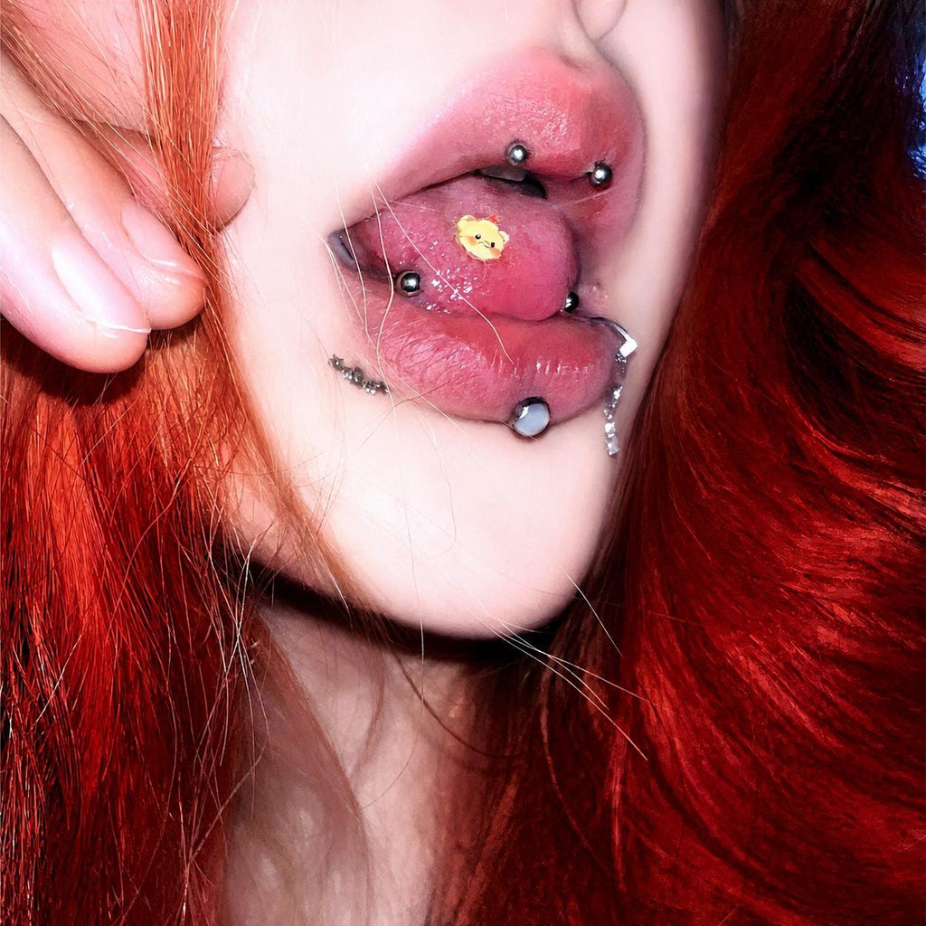 Kawaii Bunny & Bear Titanium Barbell detail 6