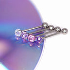 Faceted Disco Ball Titanium Barbell detail 5