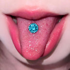 Rose Cut CZ Titanium Barbell detail 2