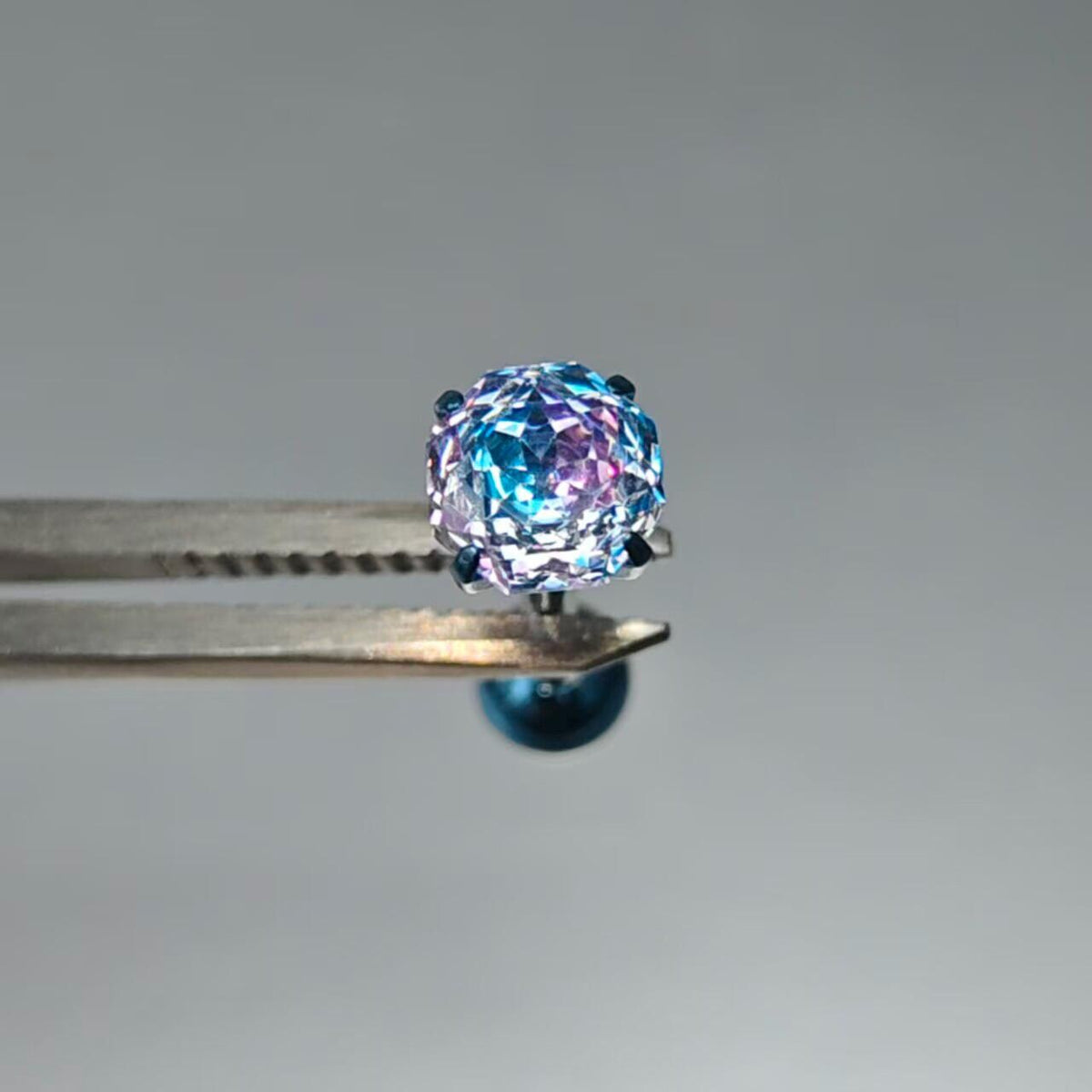 Rose Cut CZ Titanium Barbell detail 4