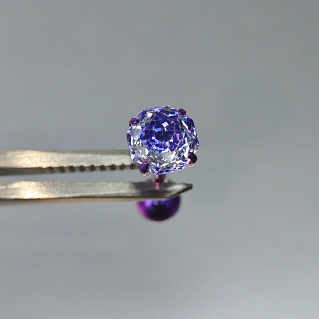 Rose Cut CZ Titanium Barbell detail 5