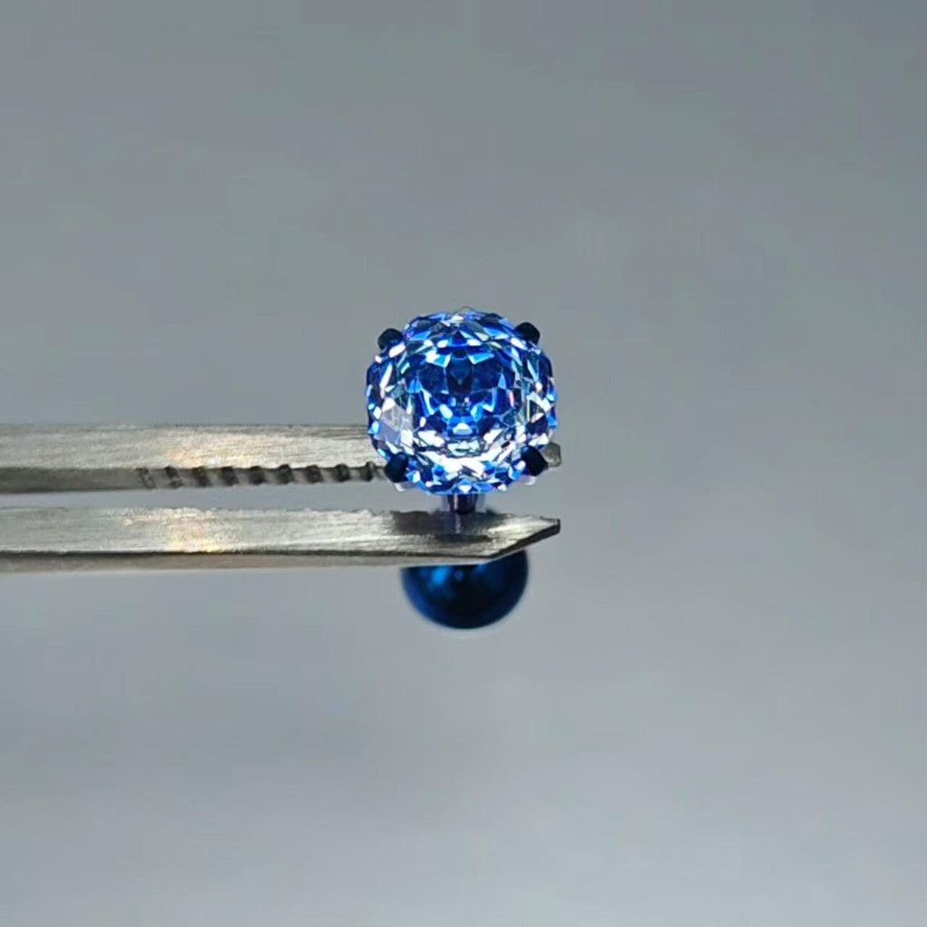 Rose Cut CZ Titanium Barbell detail 6