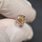 Rose Cut CZ Titanium Barbell detail 8