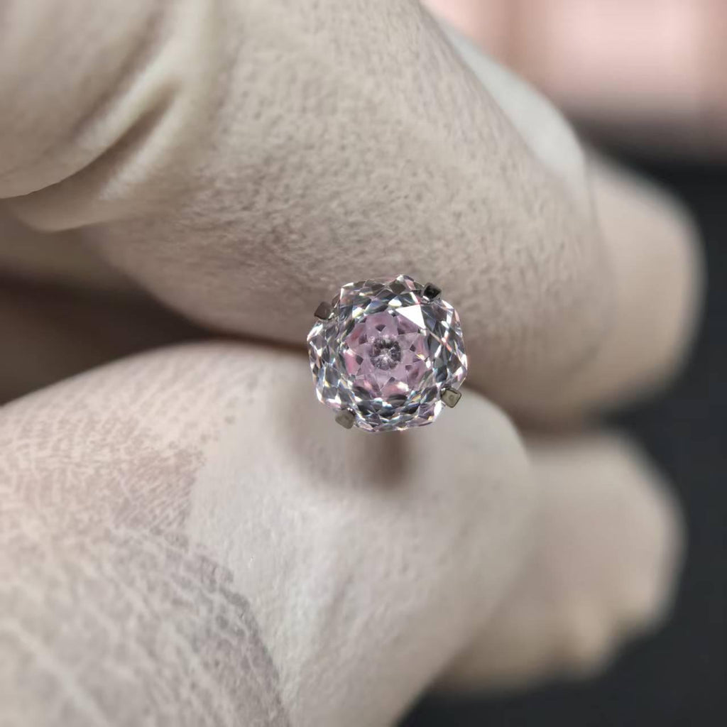 Rose Cut CZ Titanium Barbell detail 10