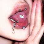 Kawaii Kitty Bear Titanium Barbell detail 6