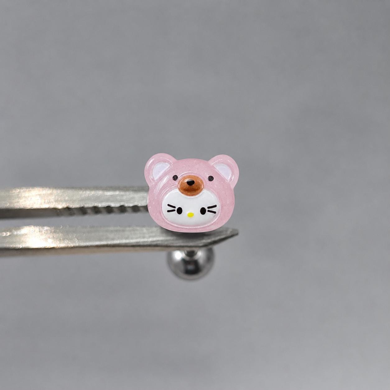 Kawaii Kitty Bear Titanium Barbell detail 8