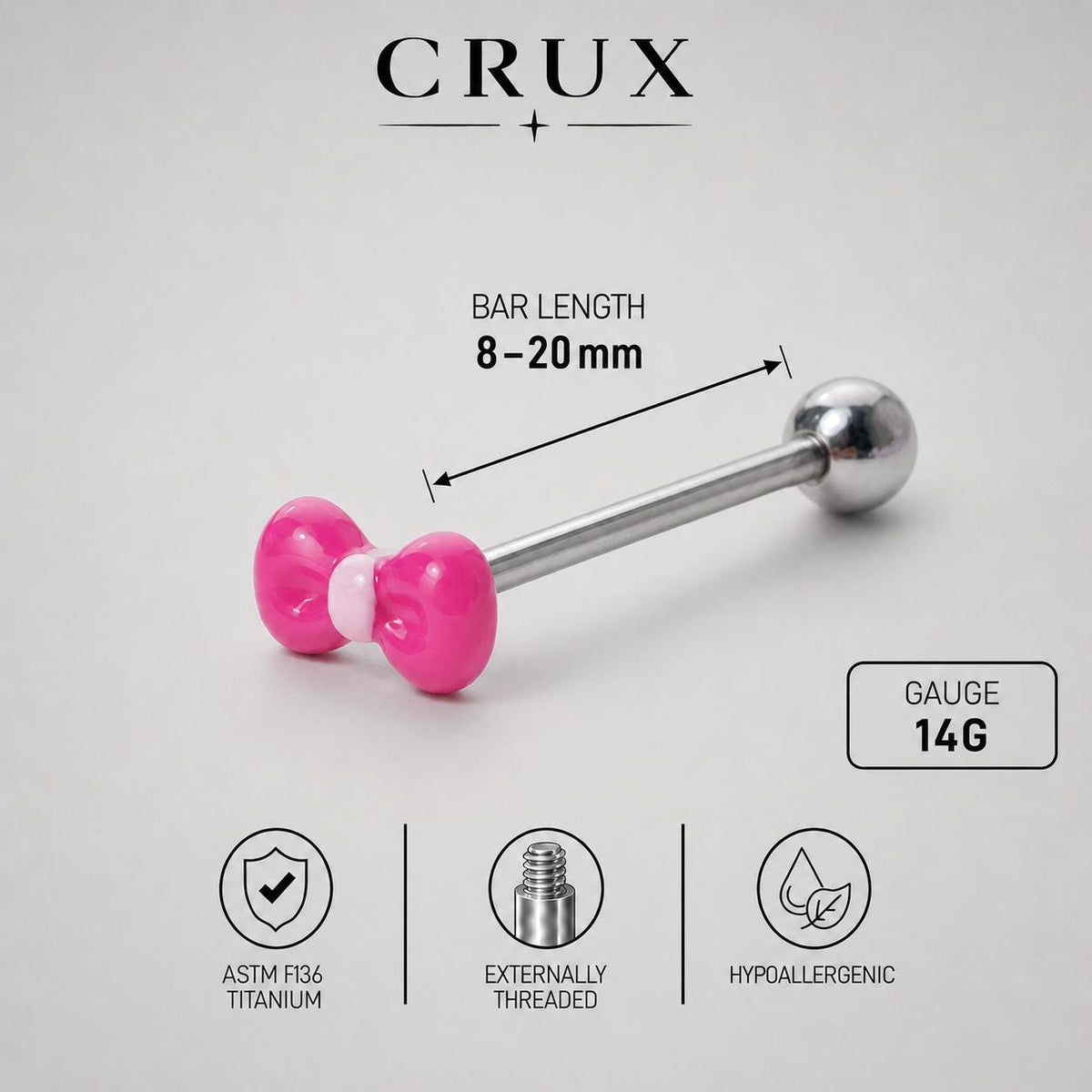 Bow Kitty Titanium Barbell detail 11